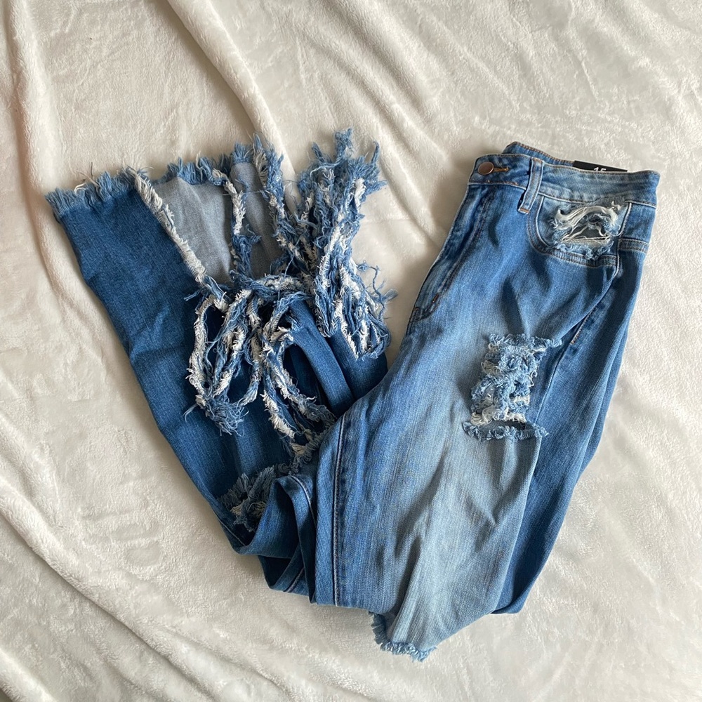 Distressed Flared Jeans
